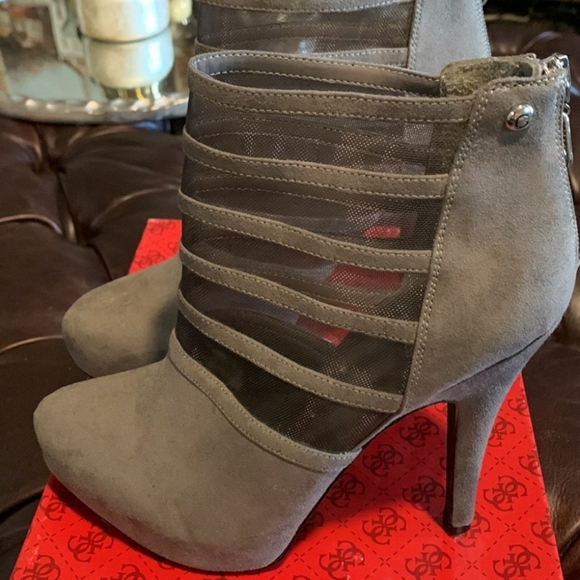 Guess Suede & Mesh Heeled Bootie - Picture 4 of 7